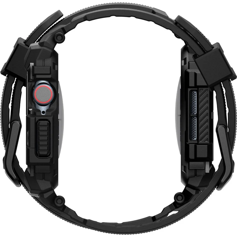 Schutzhülle mit Armband für Apple Watch 11 / 10 46 mm, Spigen Rugged Armor Pro, Schwarz - Image 6