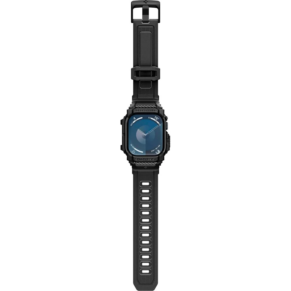 Schutzhülle mit Armband für Apple Watch 11 / 10 46 mm, Spigen Rugged Armor Pro, Schwarz - Image 8