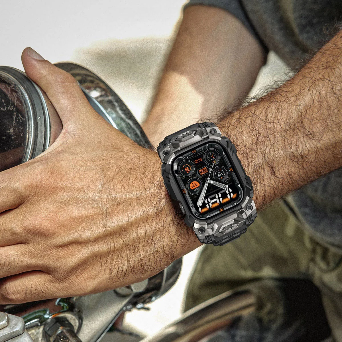 Schutzhülle mit Armband für Apple Watch 11 / 10 46mm, Supcase UB Ore, Schwarz-Grau - Image 10