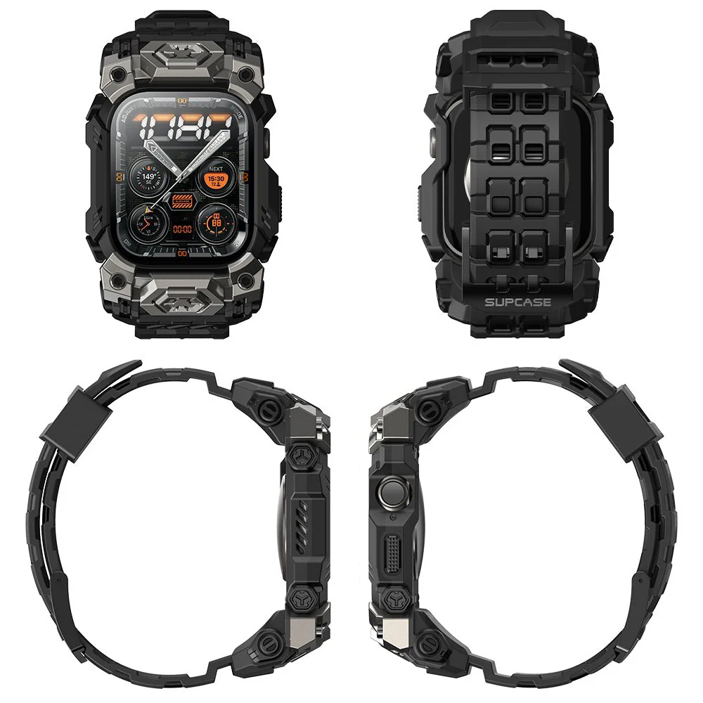Schutzhülle mit Armband für Apple Watch 11 / 10 46mm, Supcase UB Ore, Schwarz-Grau - Image 4