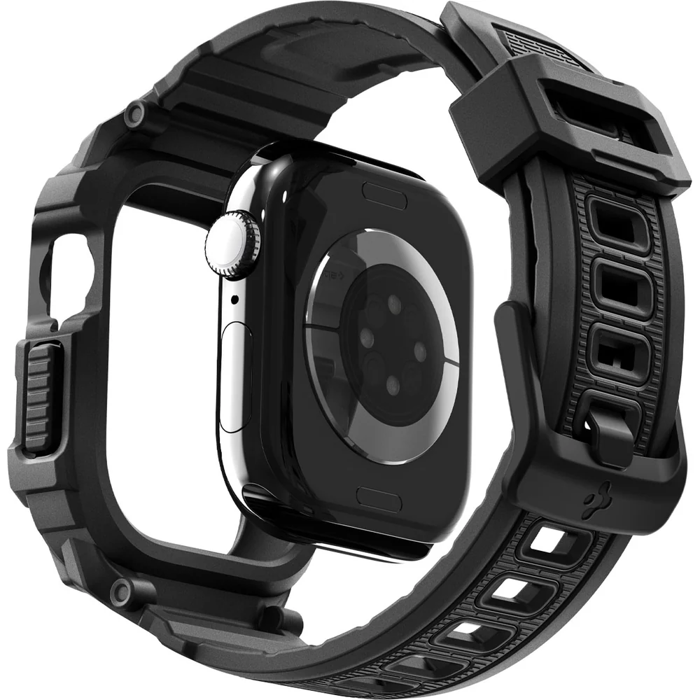 Schutzhülle mit Armband für Apple Watch 11 / 10 42 mm, Spigen Rugged Armor Pro 2, Schwarz - Image 2