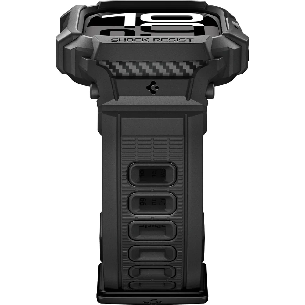 Schutzhülle mit Armband für Apple Watch 11 / 10 42 mm, Spigen Rugged Armor Pro 2, Schwarz - Image 5