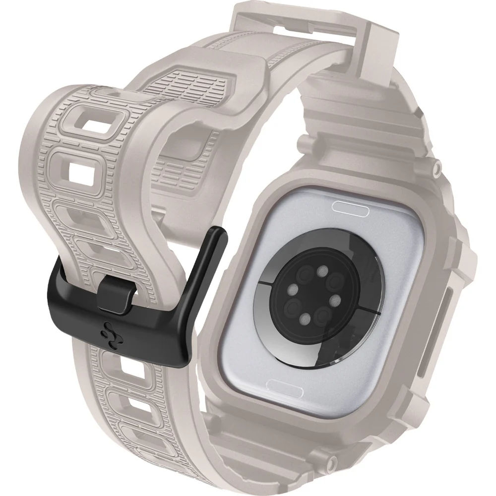 Schutzhülle mit Armband für Apple Watch 11 / 10 46 mm, Spigen Rugged Armor Pro 2, Beige - Image 2