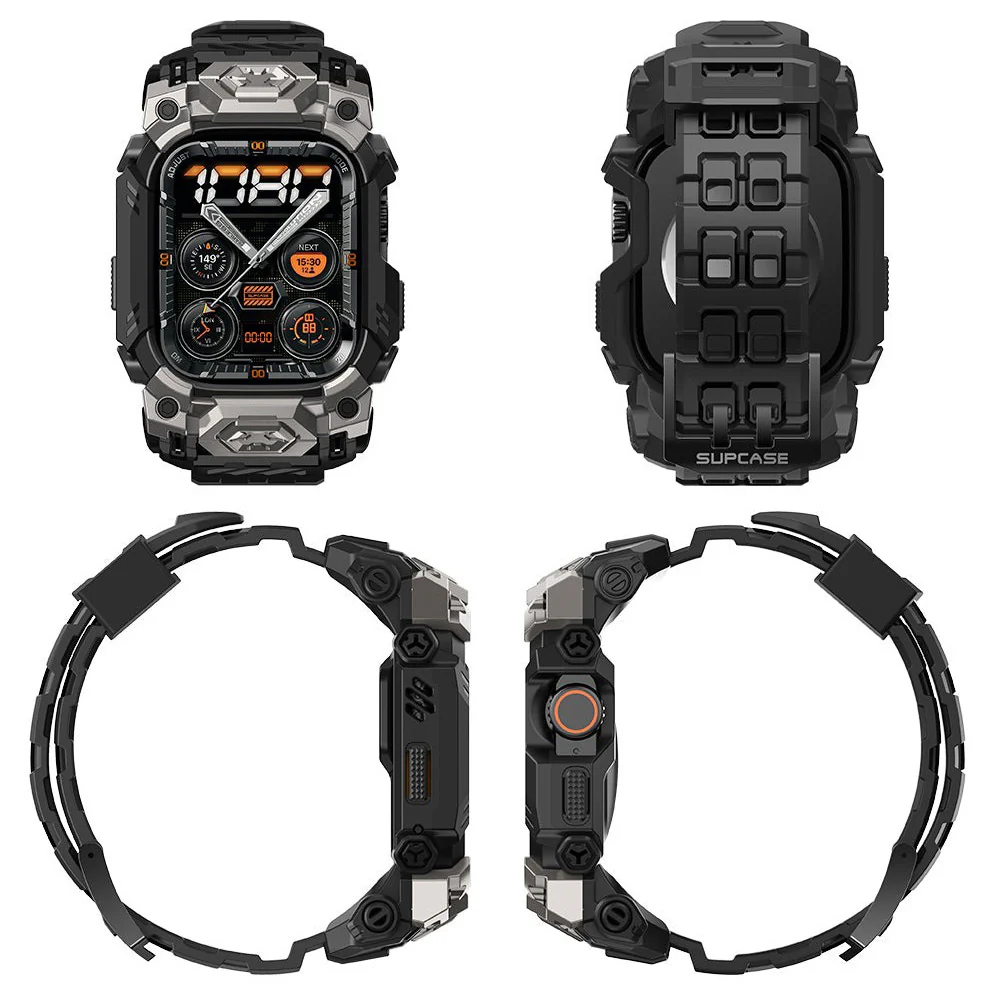 Schutzhülle mit Armband für Apple Watch Ultra 3/2/1 49mm, Supcase UB Ore, Schwarz-Grau - Image 4