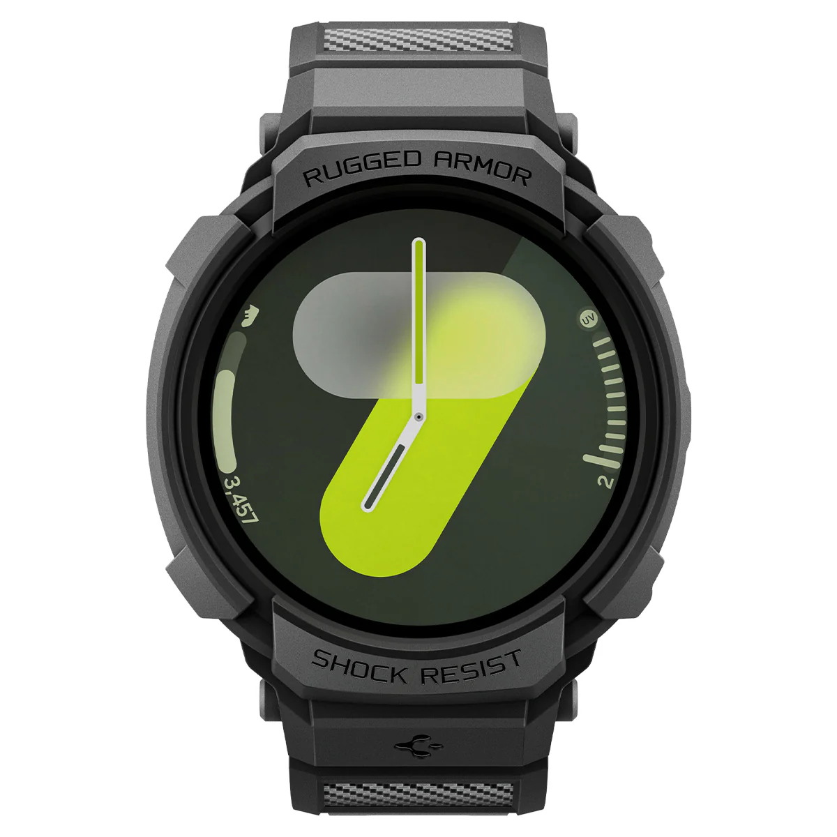 Schutzhülle mit Armband für Galaxy Watch 8 40mm, Spigen Rugged Armor Pro, Schwarz - Image 4