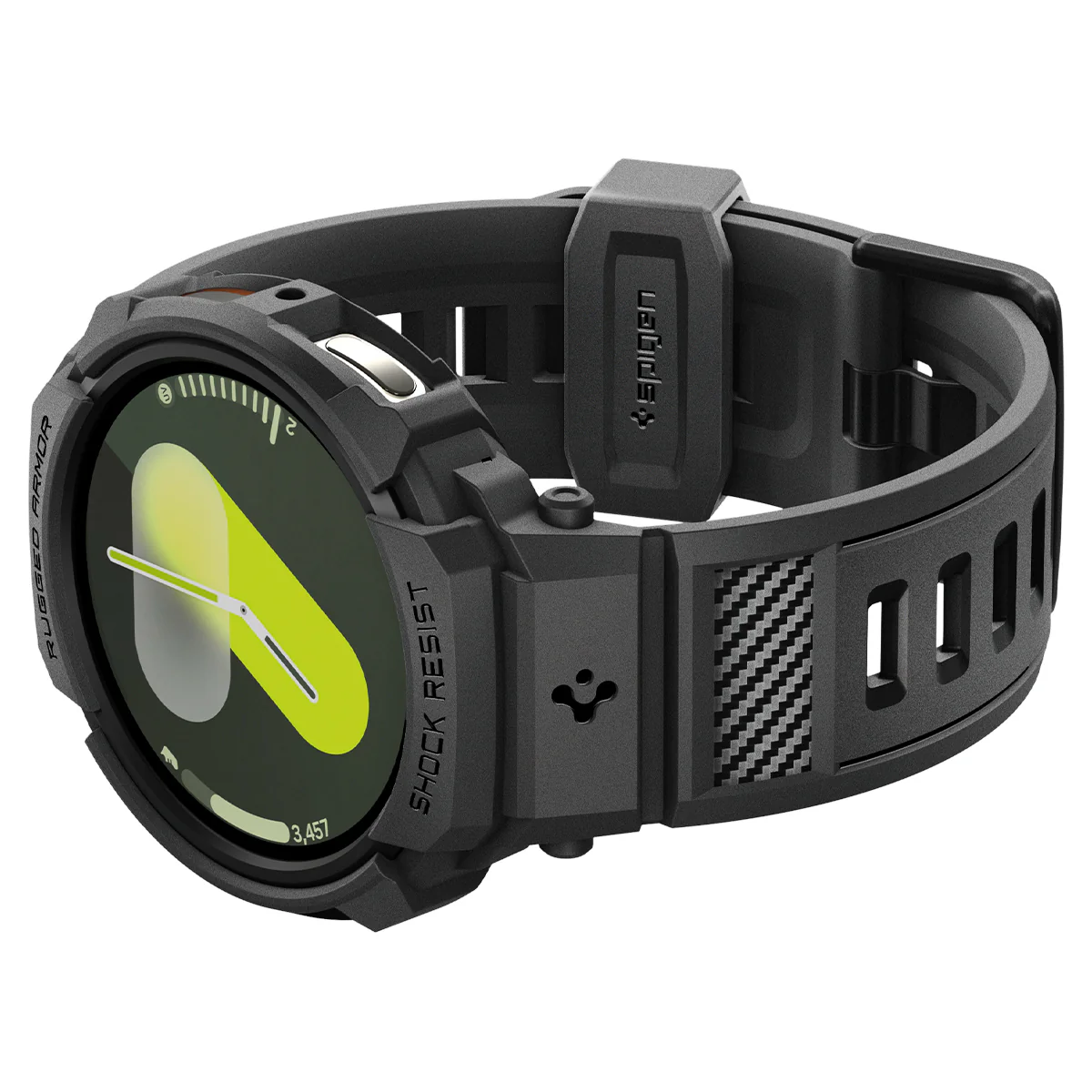 Schutzhülle mit Armband für Galaxy Watch 8 40mm, Spigen Rugged Armor Pro, Schwarz - Image 8