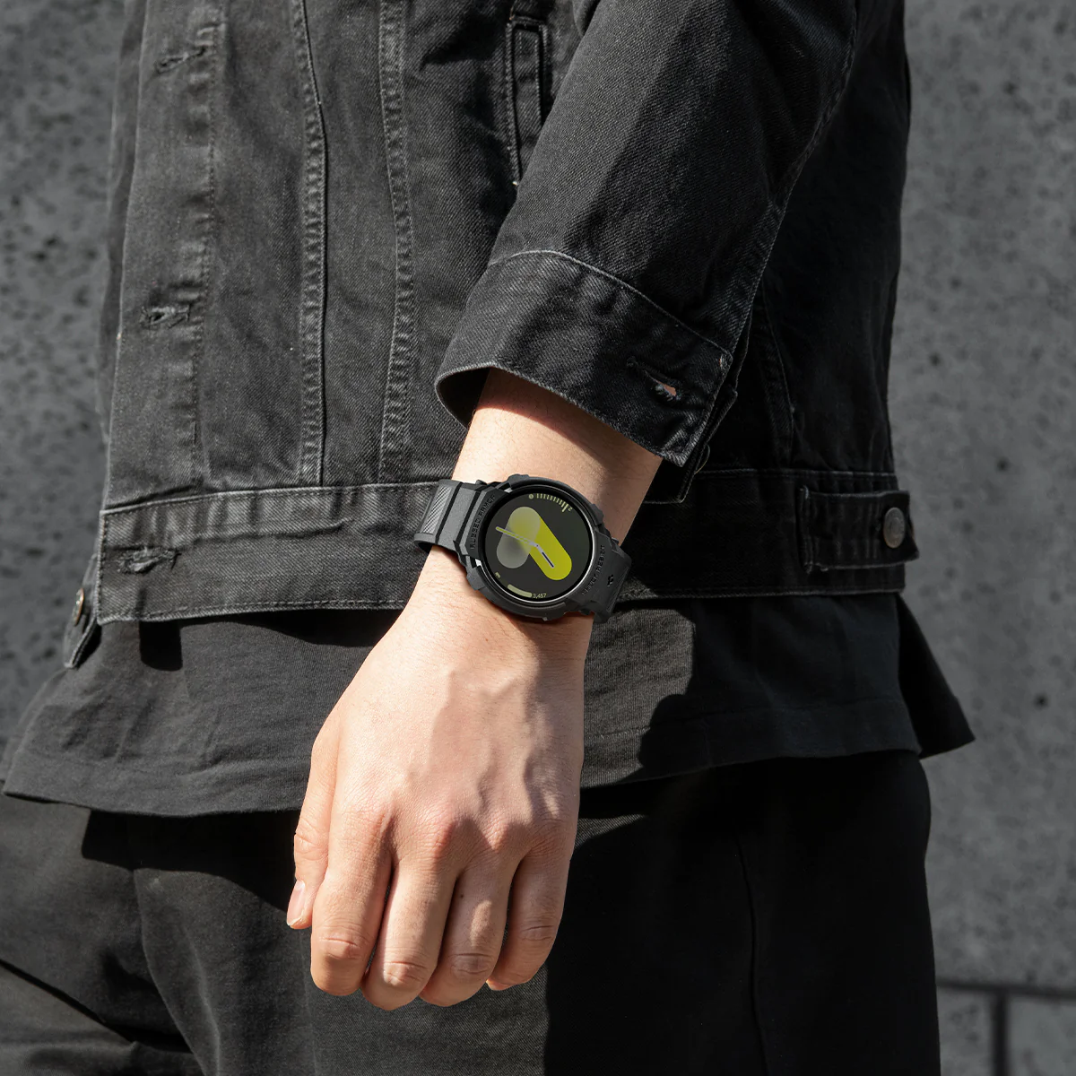 Schutzhülle mit Armband für Galaxy Watch 8 44mm, Spigen Rugged Armor Pro, Schwarz - Image 13