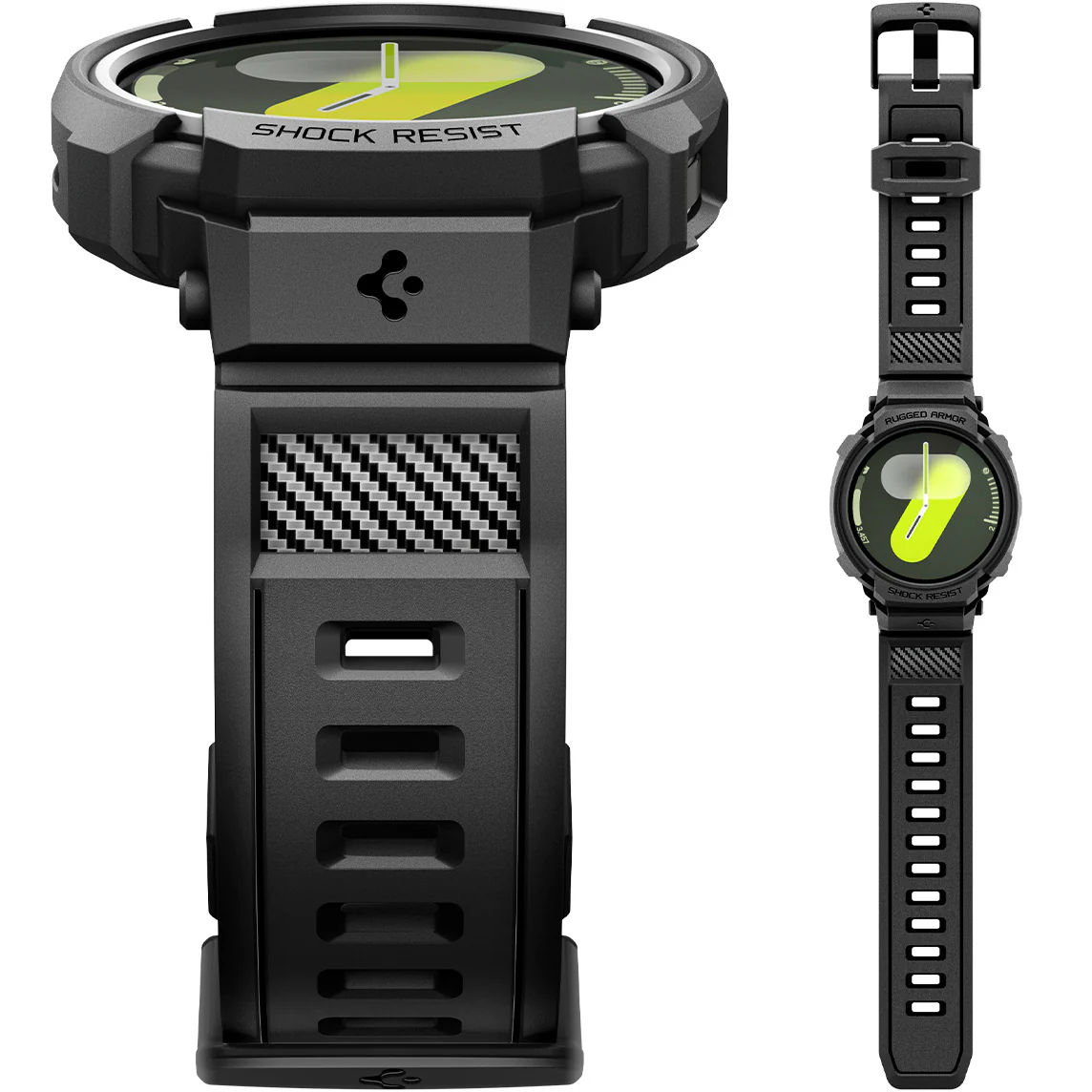 Schutzhülle mit Armband für Galaxy Watch 8 44mm, Spigen Rugged Armor Pro, Schwarz - Image 3