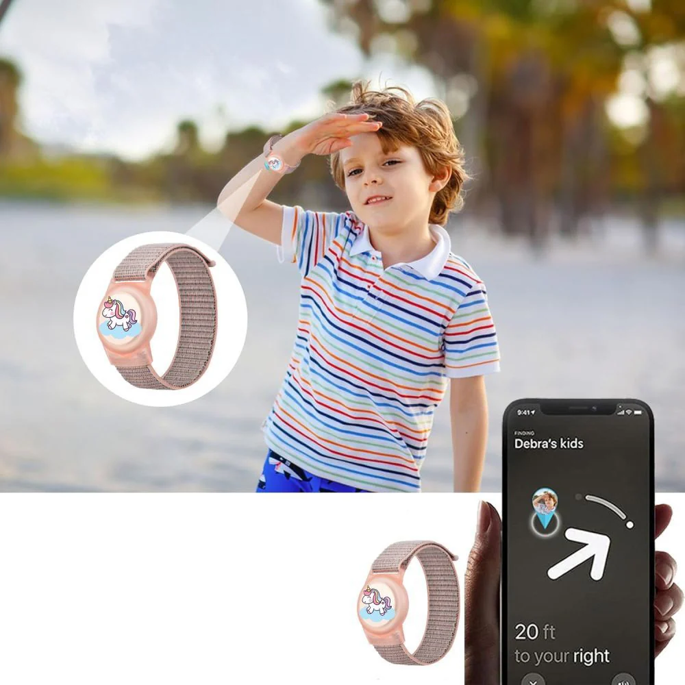 Schutzhülle mit Armband für Kinder, Tech-Protect für Apple AirTag 1/2, Rosa - Image 3