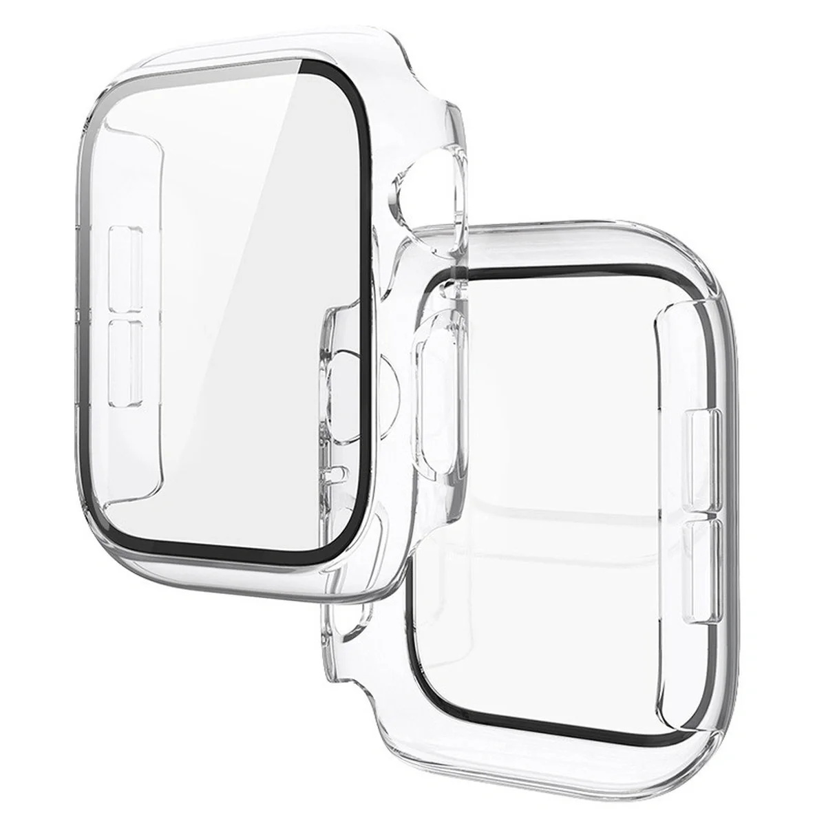 Schutzhülle mit Glas für Apple Watch SE 3 / SE 2 / SE / 6 / 5 / 4 (40 mm), Bizon Case Watch Adamo, Transparent