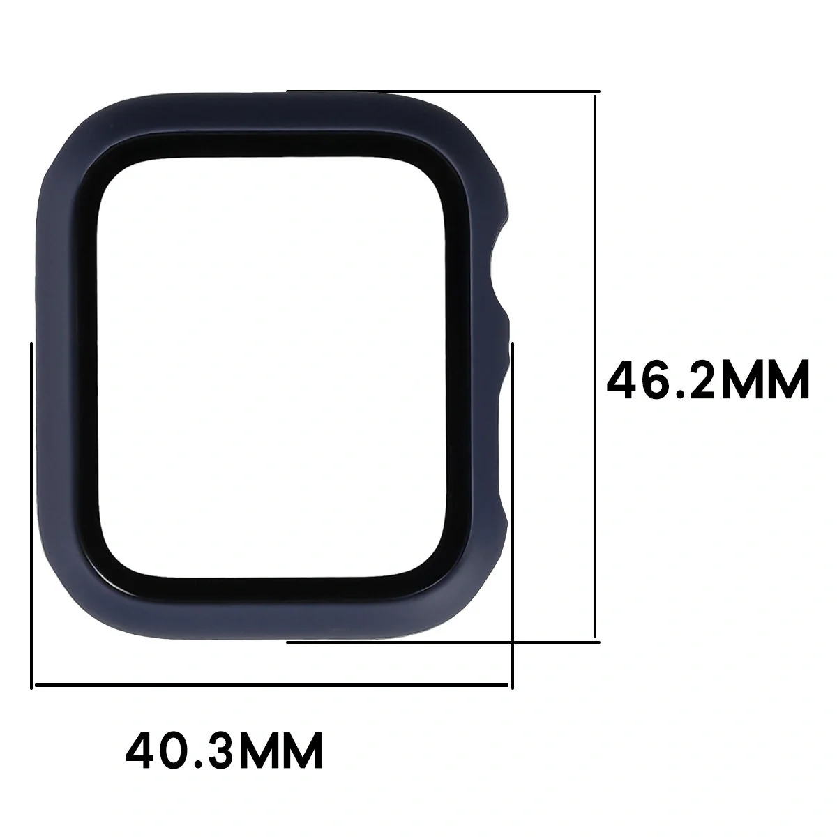 Schutzhülle mit Glas für Apple Watch SE 3 / SE 2 / SE / 6 / 5 / 4 (44 mm), Bizon Case Watch Adamo, Mattes Dunkelblau - Image 2