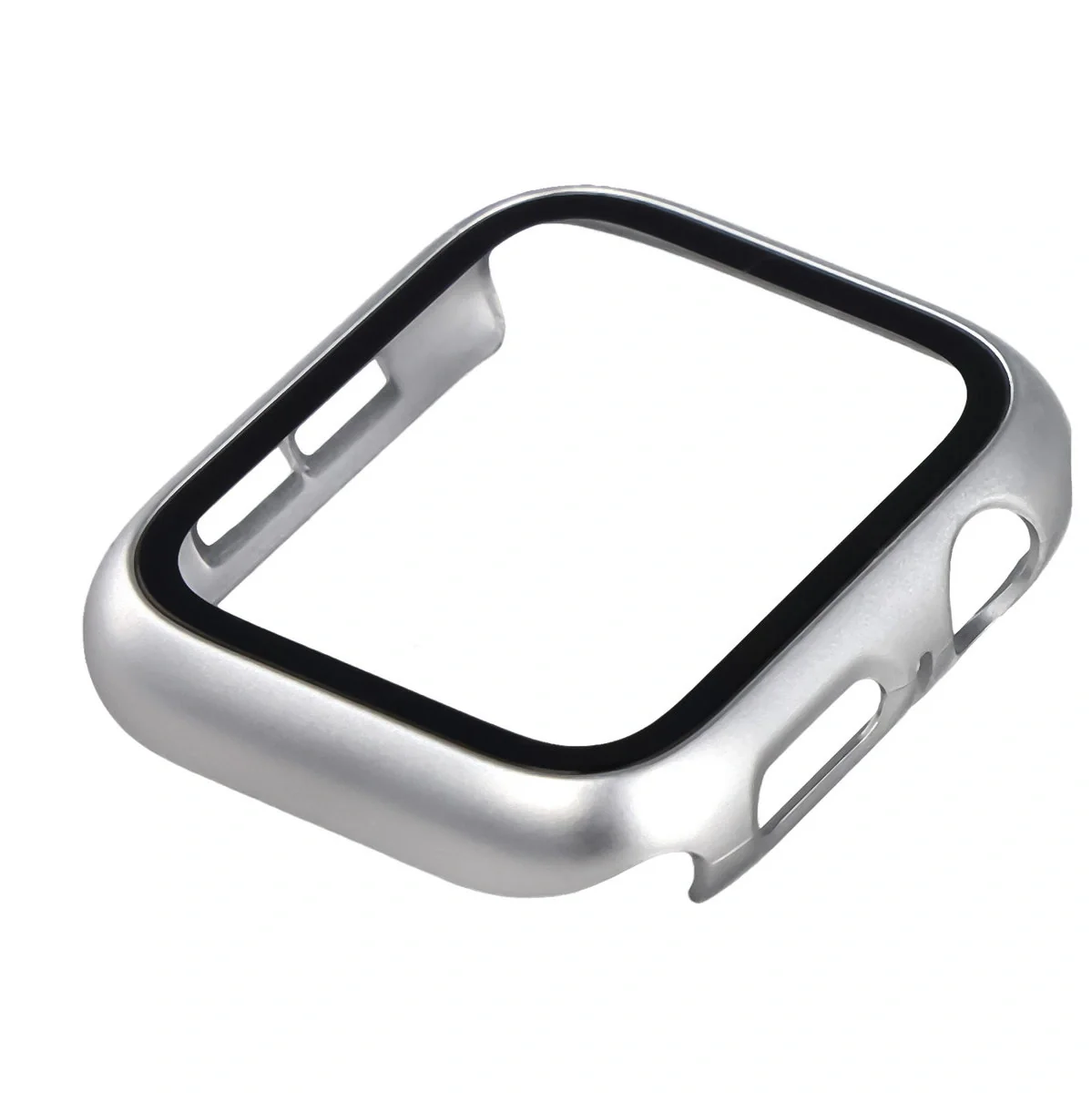 Schutzhülle mit Glas für Apple Watch SE 3 / SE 2 / SE / 6 / 5 / 4 (44 mm), Bizon Case Watch Adamo, mattes Silbern - Image 6