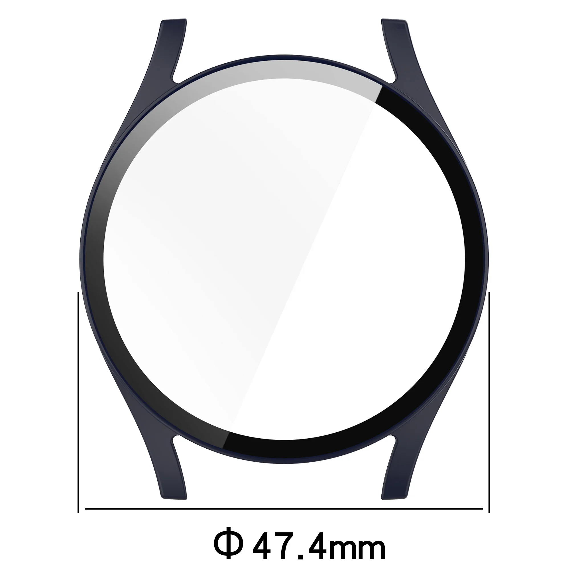 Schutzhülle mit Glas für Galaxy Watch 7 44 mm, Bizon Case Watch Adamo, Blau - Image 2