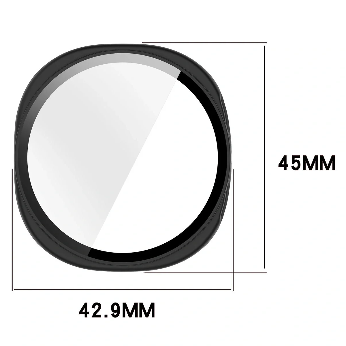 Schutzhülle mit Glas für Galaxy Watch 8 40 mm, Bizon Case Watch Adamo, Mattes Schwarz - Image 2