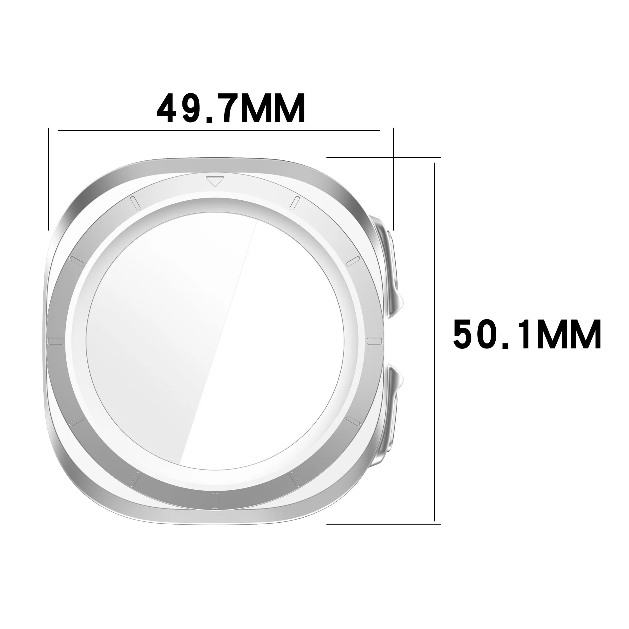 Schutzhülle mit Glas für Galaxy Watch Ultra 2 / 1, Bizon Case Watch Adamo, satiniertes Silbern - Image 2