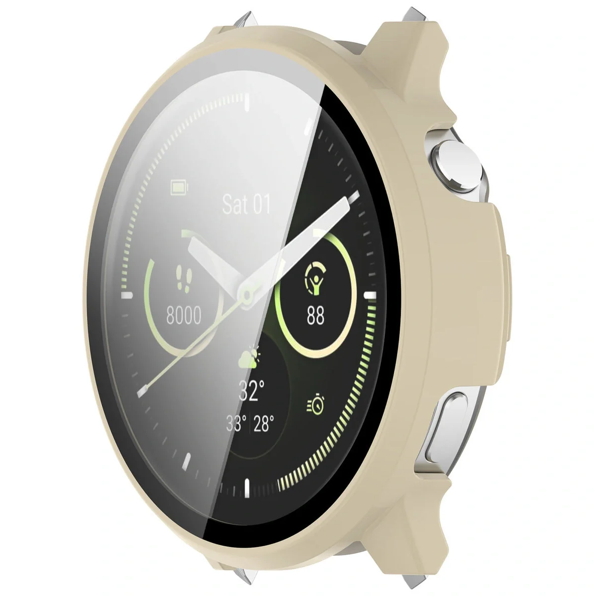 Schutzhülle mit Glas für Garmin Venu 4 41 mm, Bizon Case Watch Adamo, Beige - Image 5
