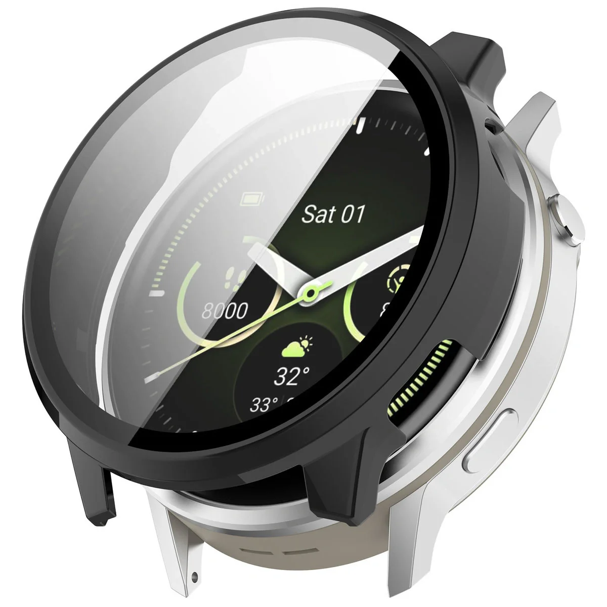 Schutzhülle mit Glas für Garmin Venu 4 41 mm, Bizon Case Watch Adamo, Schwarz - Image 4