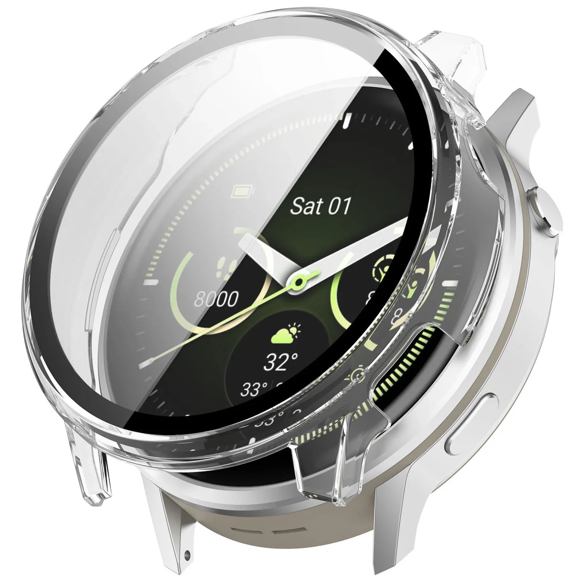 Schutzhülle mit Glas für Garmin Venu 4 45 mm, Bizon Case Watch Adamo, Transparent - Image 4
