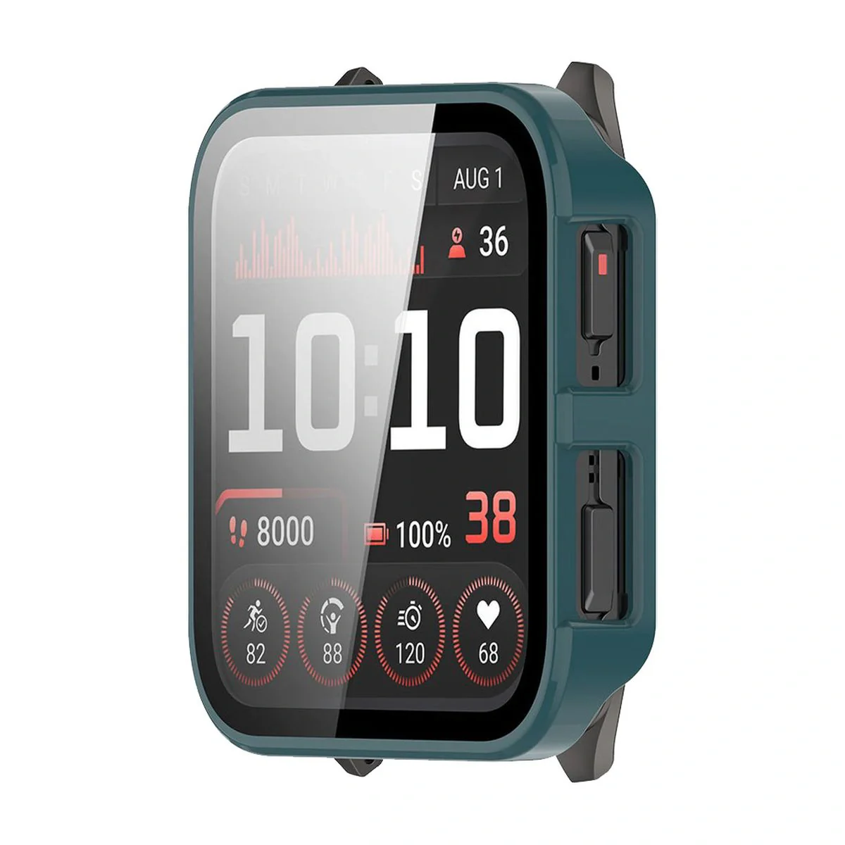 Schutzhülle mit Glas für Garmin Venu X1, Bizon Case Watch Adamo, Grün - Image 6