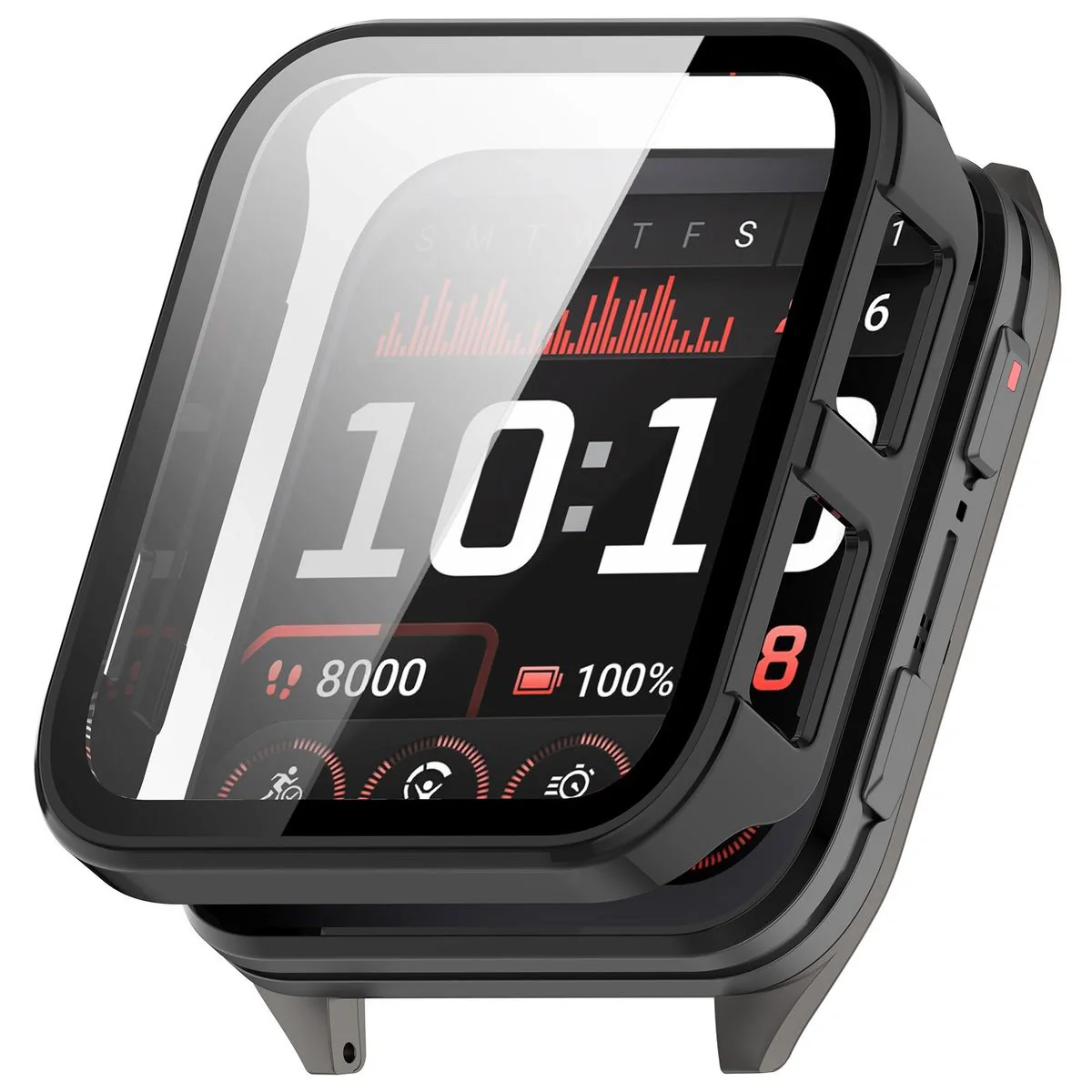 Schutzhülle mit Glas für Garmin Venu X1, Bizon Case Watch Adamo, Schwarz - Image 4