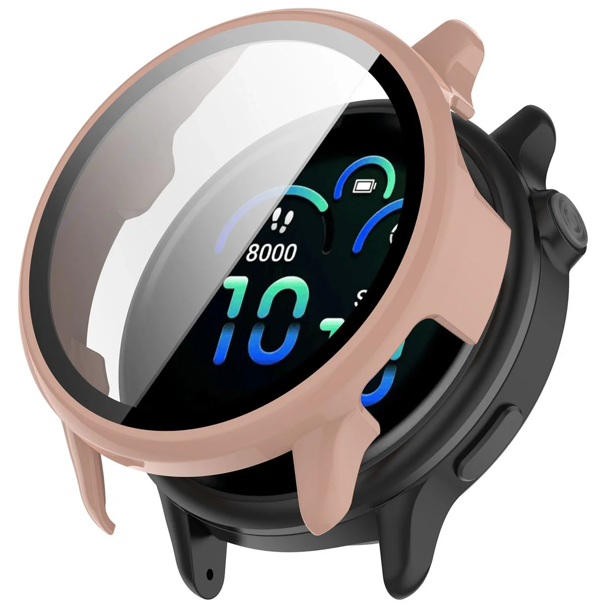 Schutzhülle mit Glas für Garmin Vivoactive 6, Bizon Case+Glass Watch, Rosa - Image 4