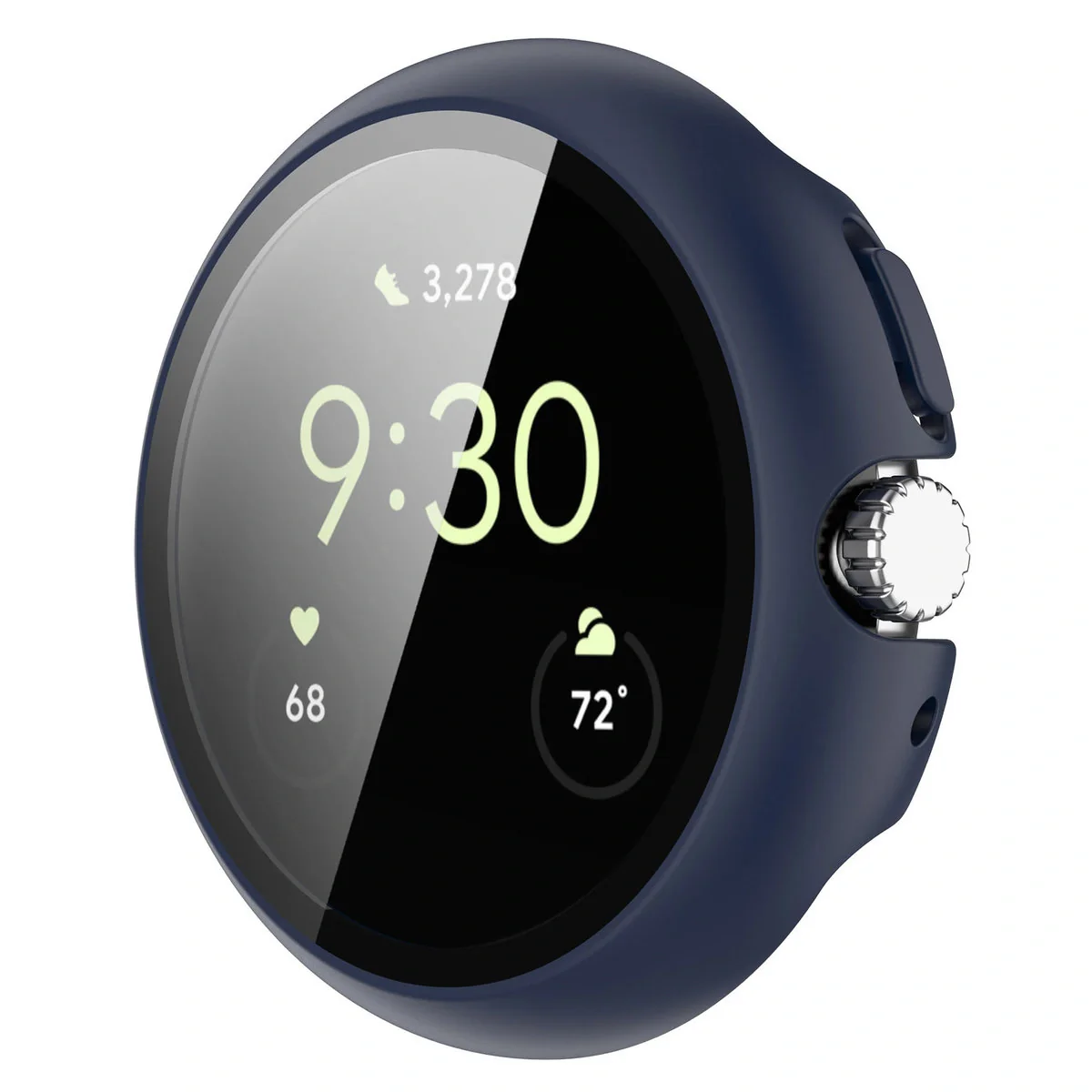 Schutzhülle mit Glas für Google Pixel Watch 4 41 mm, Bizon Case Watch Adamo, Matt Dunkelblau - Image 5