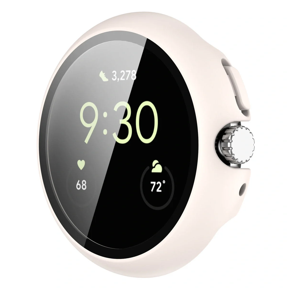 Schutzhülle mit Glas für Google Pixel Watch 4 41 mm, Bizon Case Watch Adamo, Mattbeige - Image 5