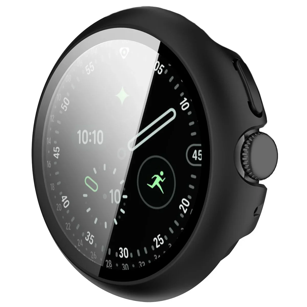 Schutzhülle mit Glas für Google Pixel Watch 4 41 mm, Bizon Case Watch Adamo, Matte Schwarz - Image 5