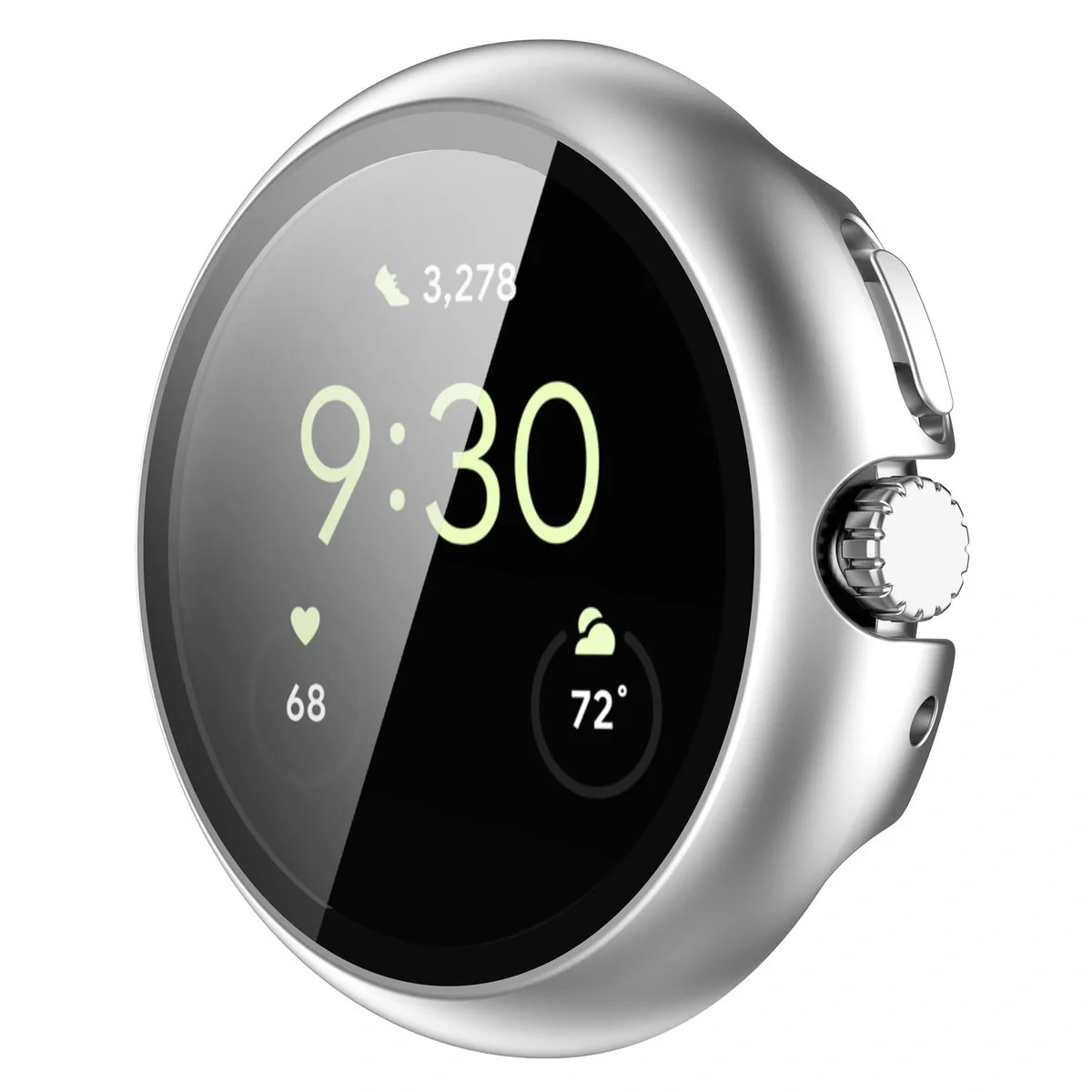 Schutzhülle mit Glas für Google Pixel Watch 4 41 mm, Bizon Case Watch Adamo, Matte Silber - Image 5