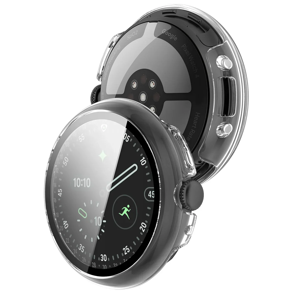 Schutzhülle mit Glas für Google Pixel Watch 4 41 mm, Bizon Case Watch Adamo, Transparent