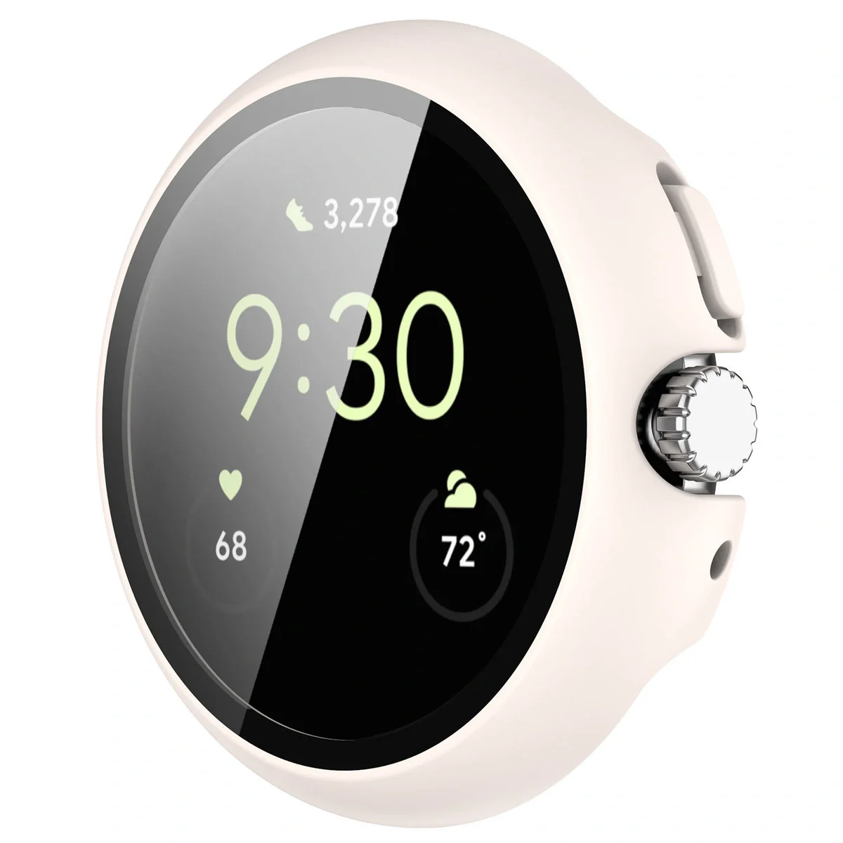 Schutzhülle mit Glas für Google Pixel Watch 4 45 mm, Bizon Case Watch Adamo, mattes Beige - Image 5