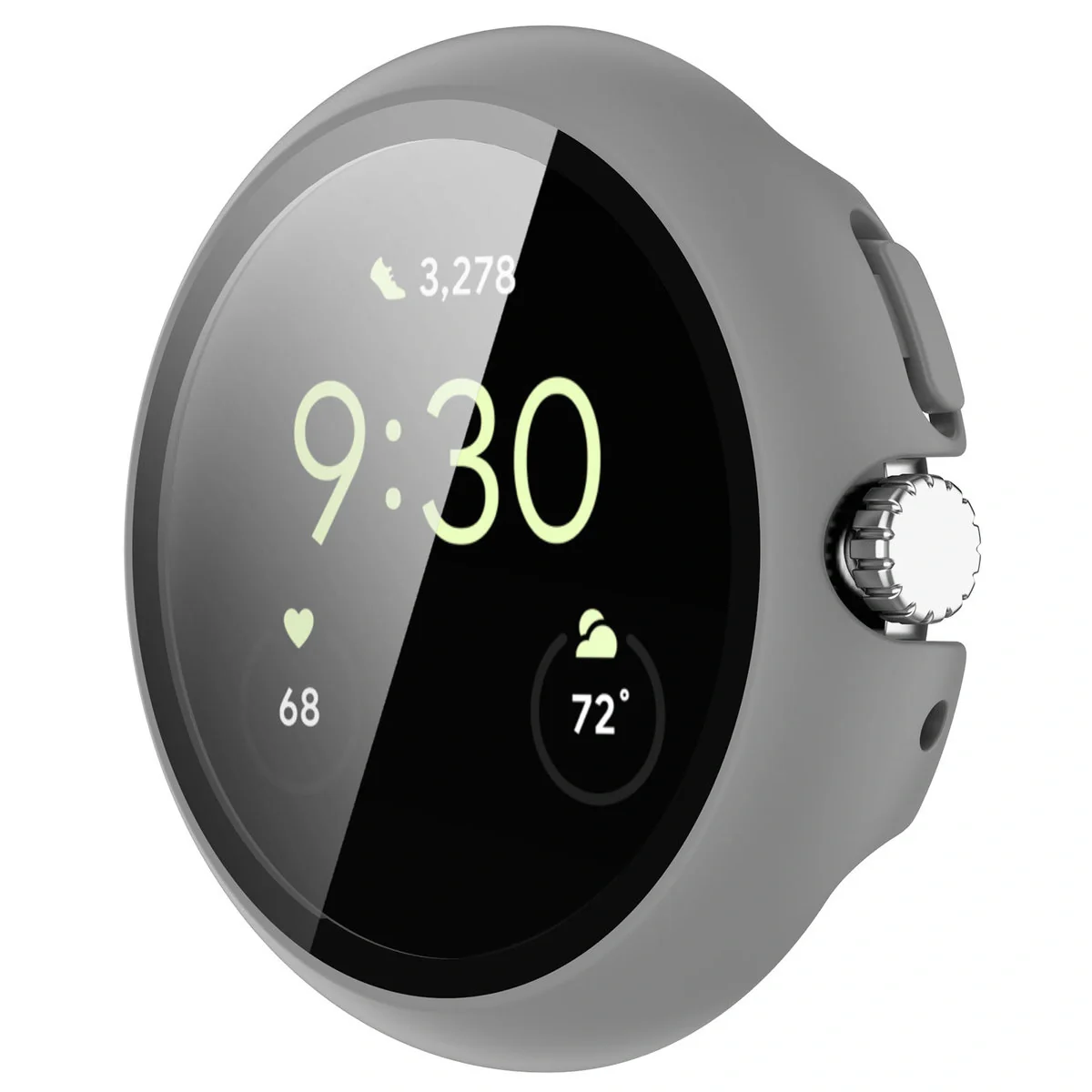 Schutzhülle mit Glas für Google Pixel Watch 4 45 mm, Bizon Case Watch Adamo, mattes Grau - Image 5