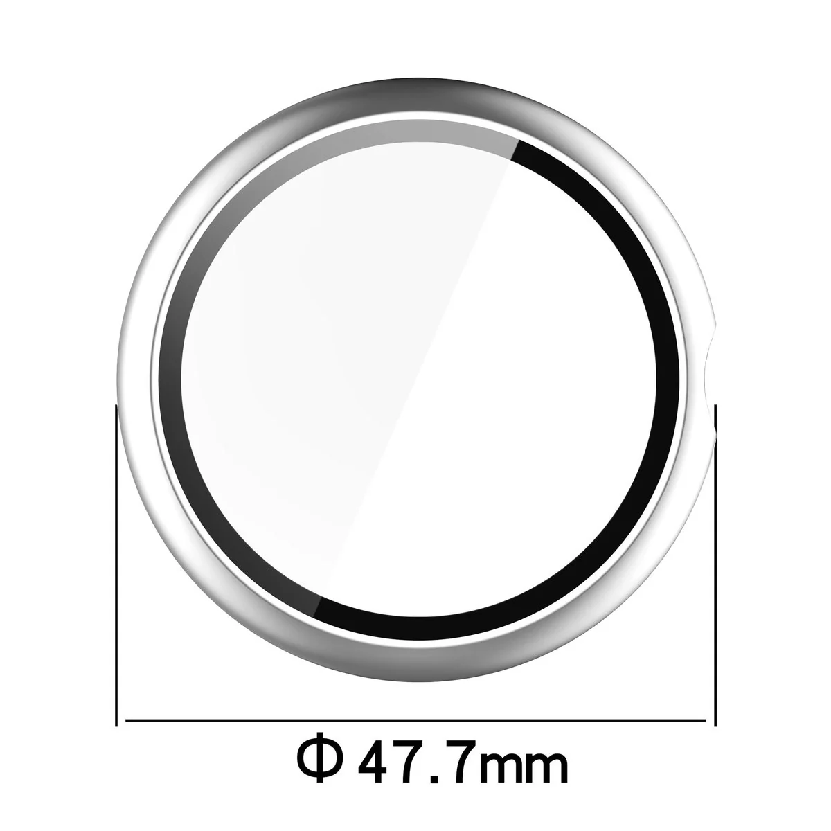 Schutzhülle mit Glas für Google Pixel Watch 4 45 mm, Bizon Case Watch Adamo, mattes Silbern - Image 2