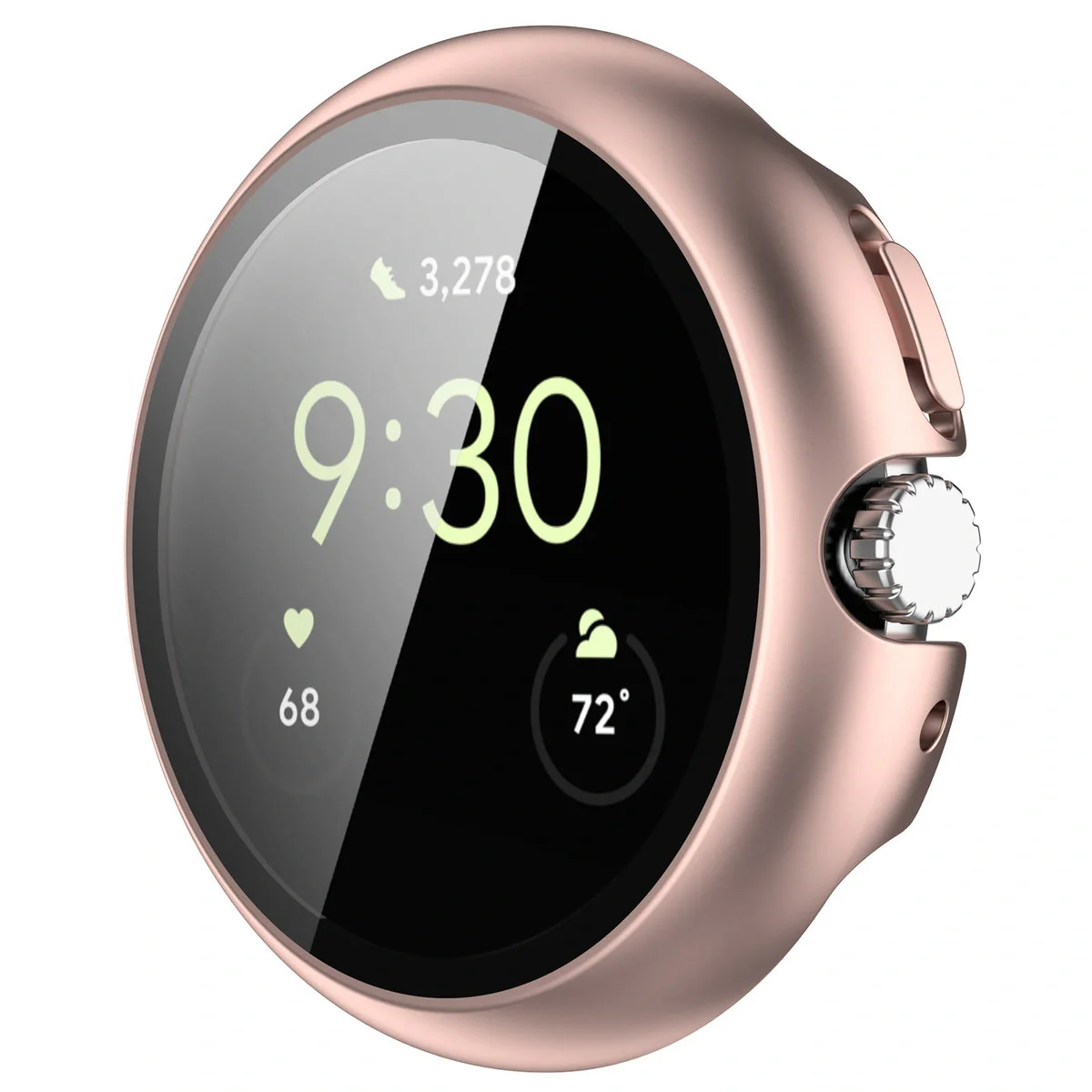Schutzhülle mit Glas für Google Pixel Watch 4 45 mm, Bizon Case Watch Adamo, Satin Rosa - Image 5