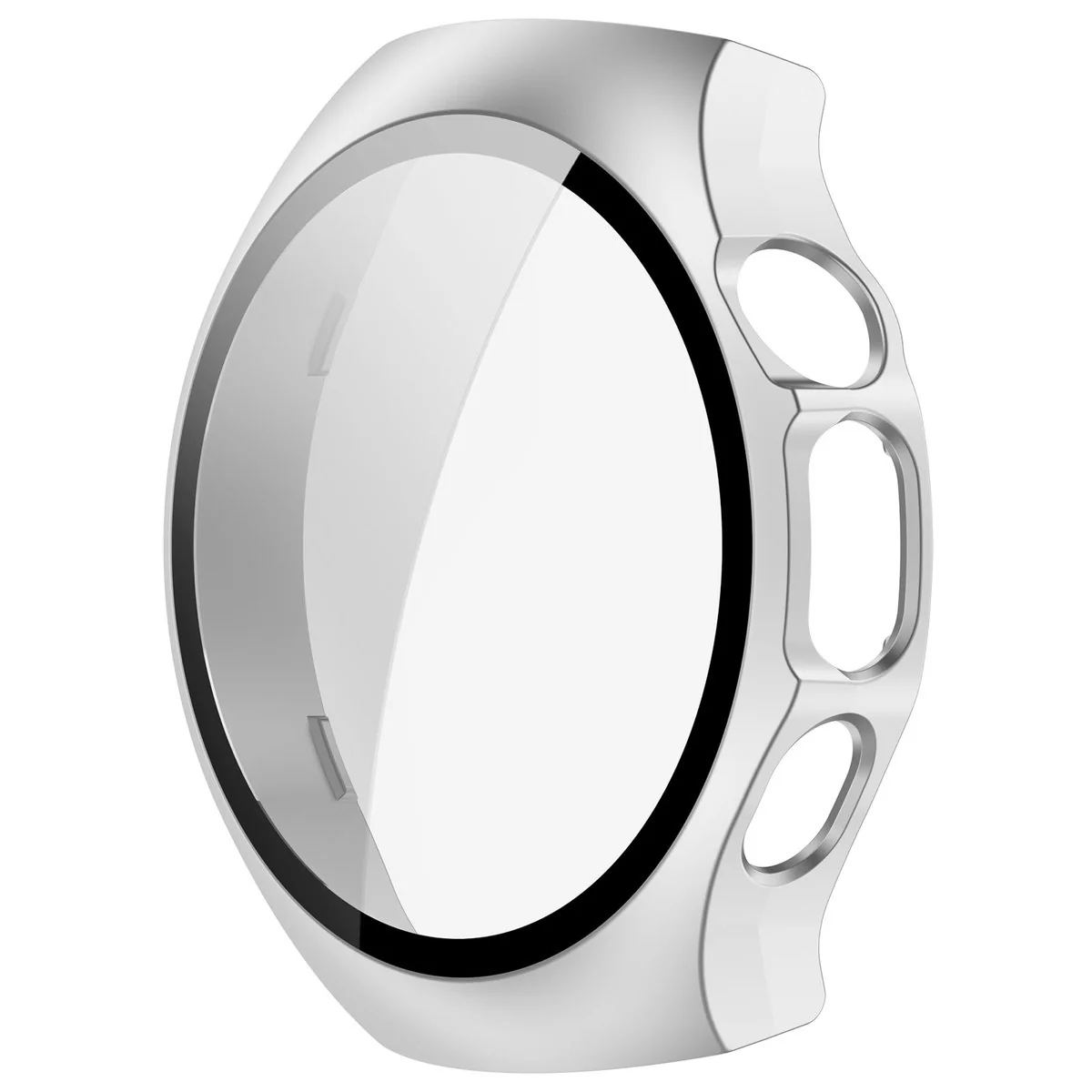 Schutzhülle mit Glas für Huawei Watch 5 42 mm, Bizon Case Watch Adamo, Satin Silber - Image 3
