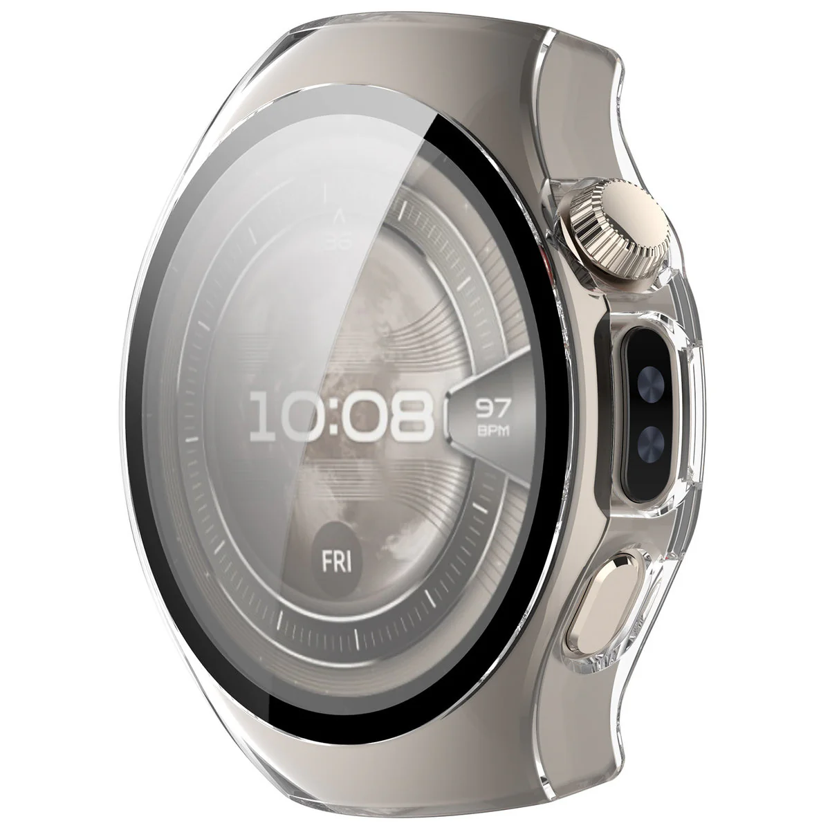 Schutzhülle mit Glas für Huawei Watch 5 42 mm, Bizon Case Watch Adamo, Transparent - Image 5