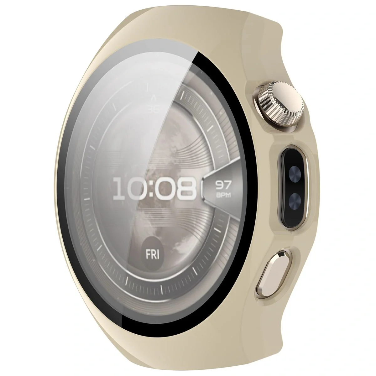 Schutzhülle mit Glas für Huawei Watch 5 46 mm, Bizon Case Watch Adamo, Beige - Image 5