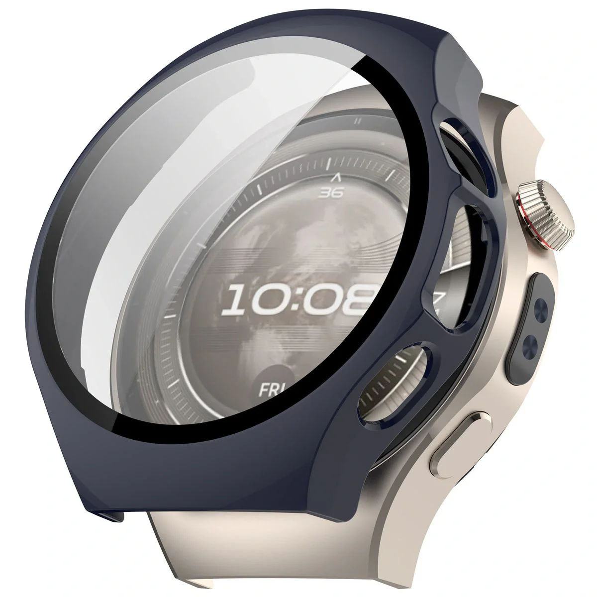 Schutzhülle mit Glas für Huawei Watch 5 46 mm, Bizon Case Watch Adamo, Blau - Image 4