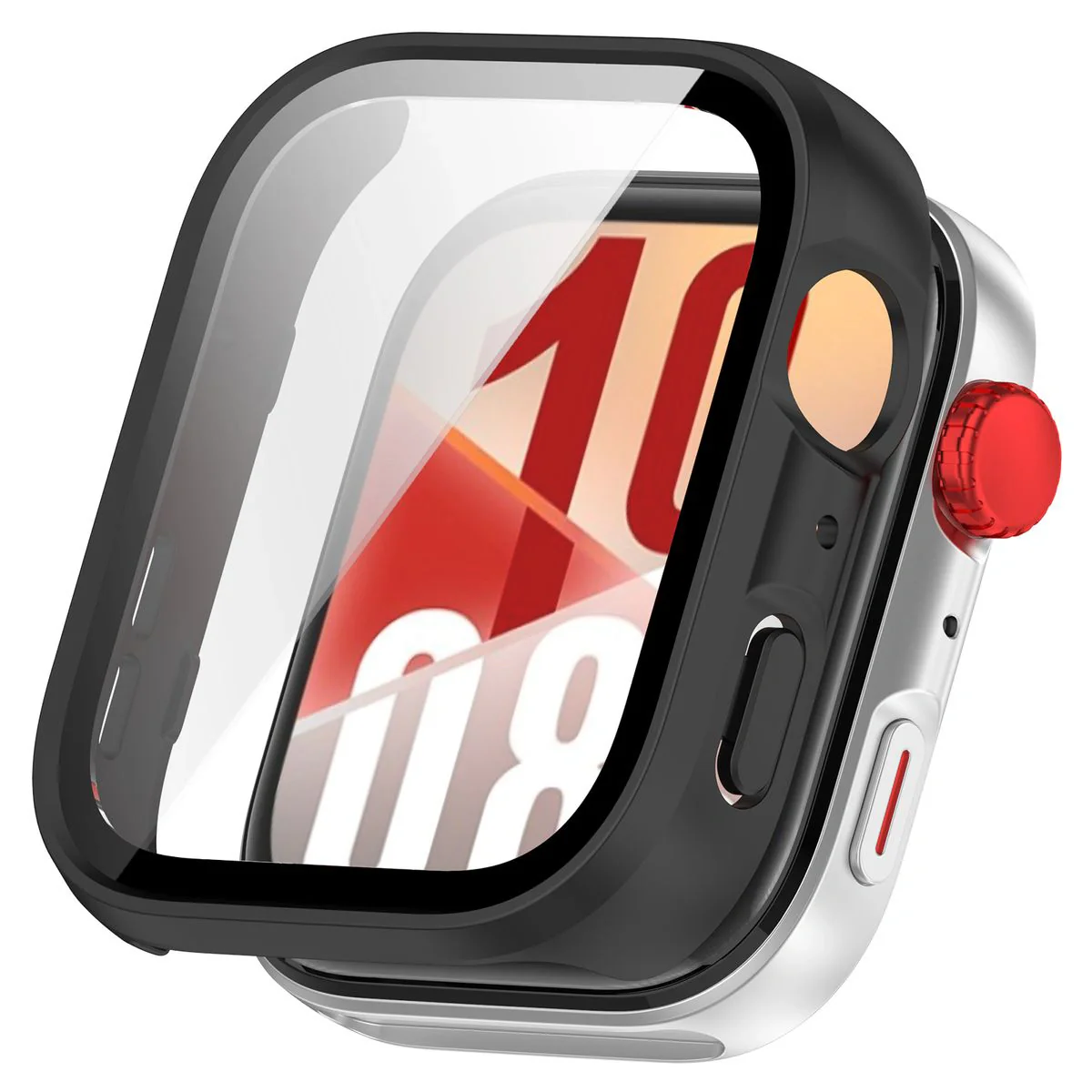 Schutzhülle mit Glas für Huawei Watch Fit 4, Bizon Case+Glass Watch, mattes Schwarz - Image 4