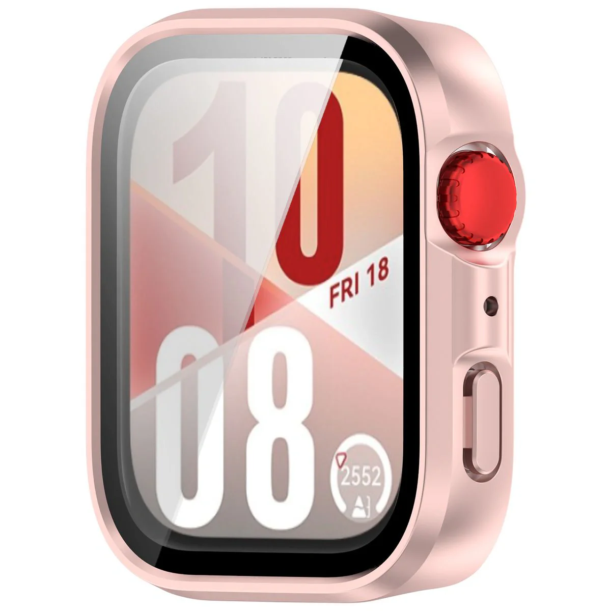 Schutzhülle mit Glas für Huawei Watch Fit 4, Bizon Case Watch Adamo, satiniertes Rosa - Image 5