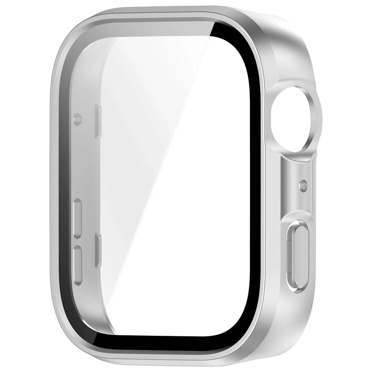 Schutzhülle mit Glas für Huawei Watch Fit 4, Bizon Case Watch Adamo, satiniertes Silbern - Image 3