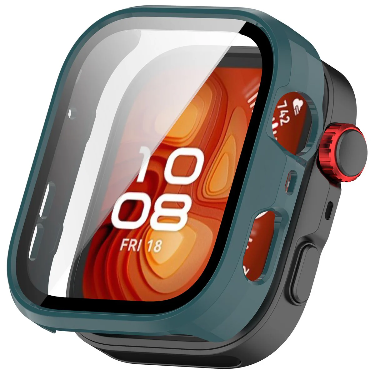 Schutzhülle mit Glas für Huawei Watch Fit 4 Pro, Bizon Case Watch Adamo, Grün - Image 4