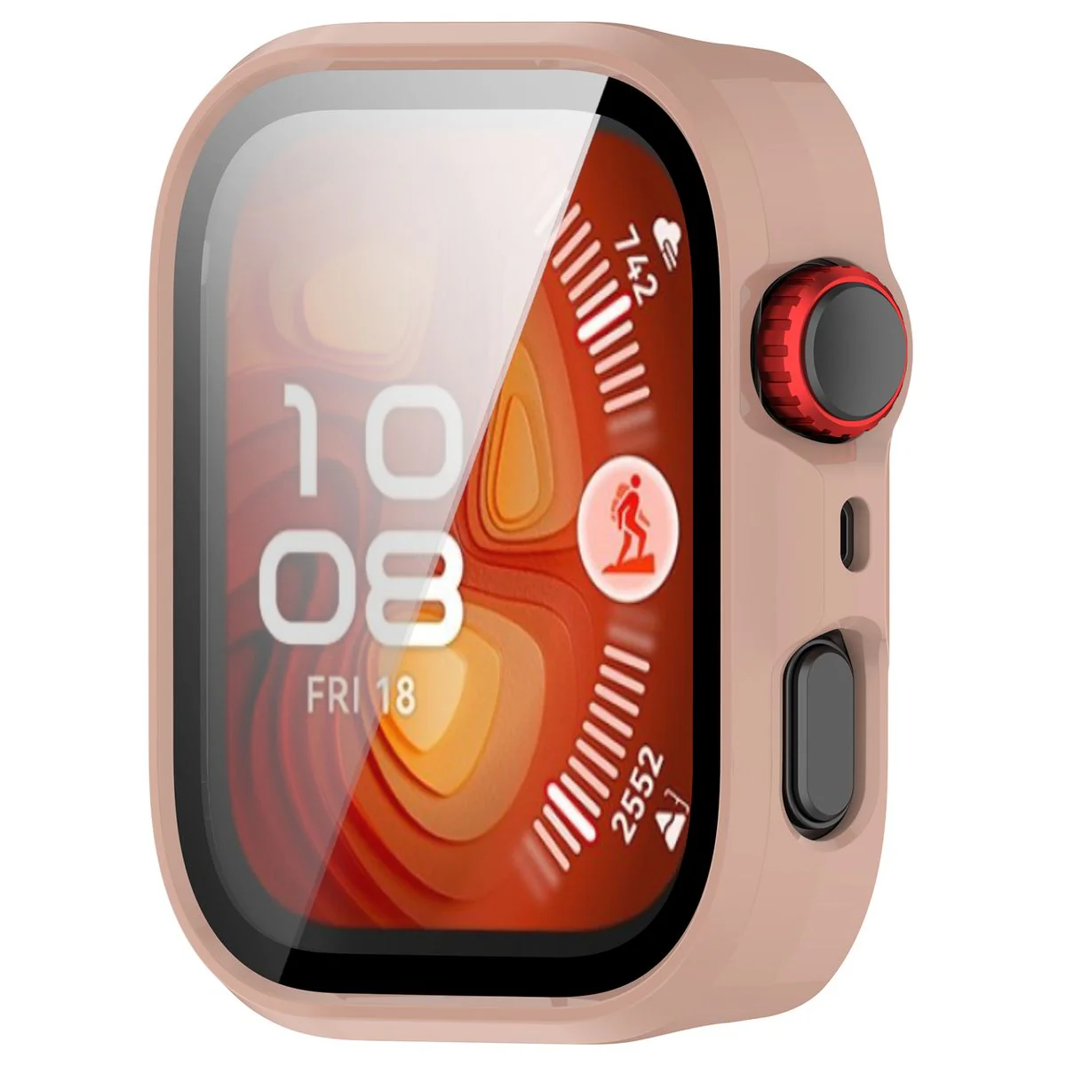 Schutzhülle mit Glas für Huawei Watch Fit 4 Pro, Bizon Case Watch Adamo, Rosa - Image 5