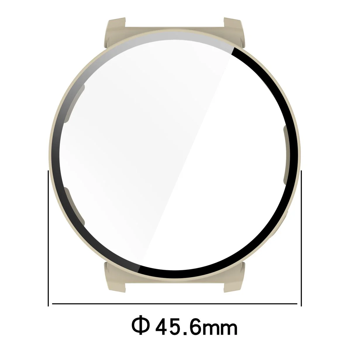 Schutzhülle mit Glas für Huawei Watch GT 5 Pro 42 mm, Bizon Case Watch Adamo, Beige - Image 2