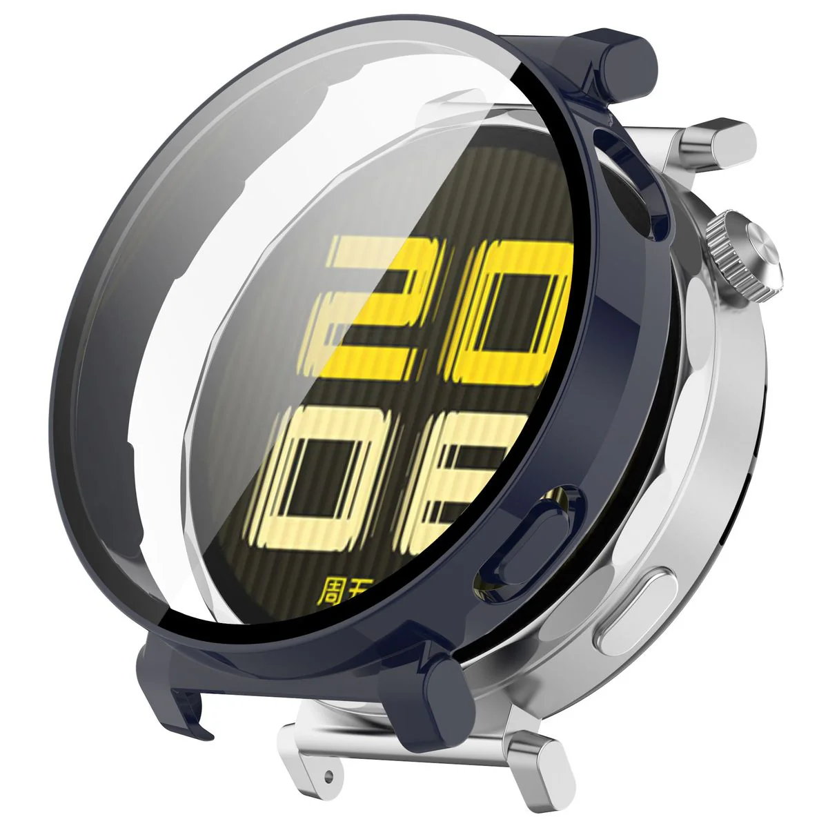 Schutzhülle mit Glas für Huawei Watch GT 5 Pro 42 mm, Bizon Case Watch Adamo, Blau - Image 4