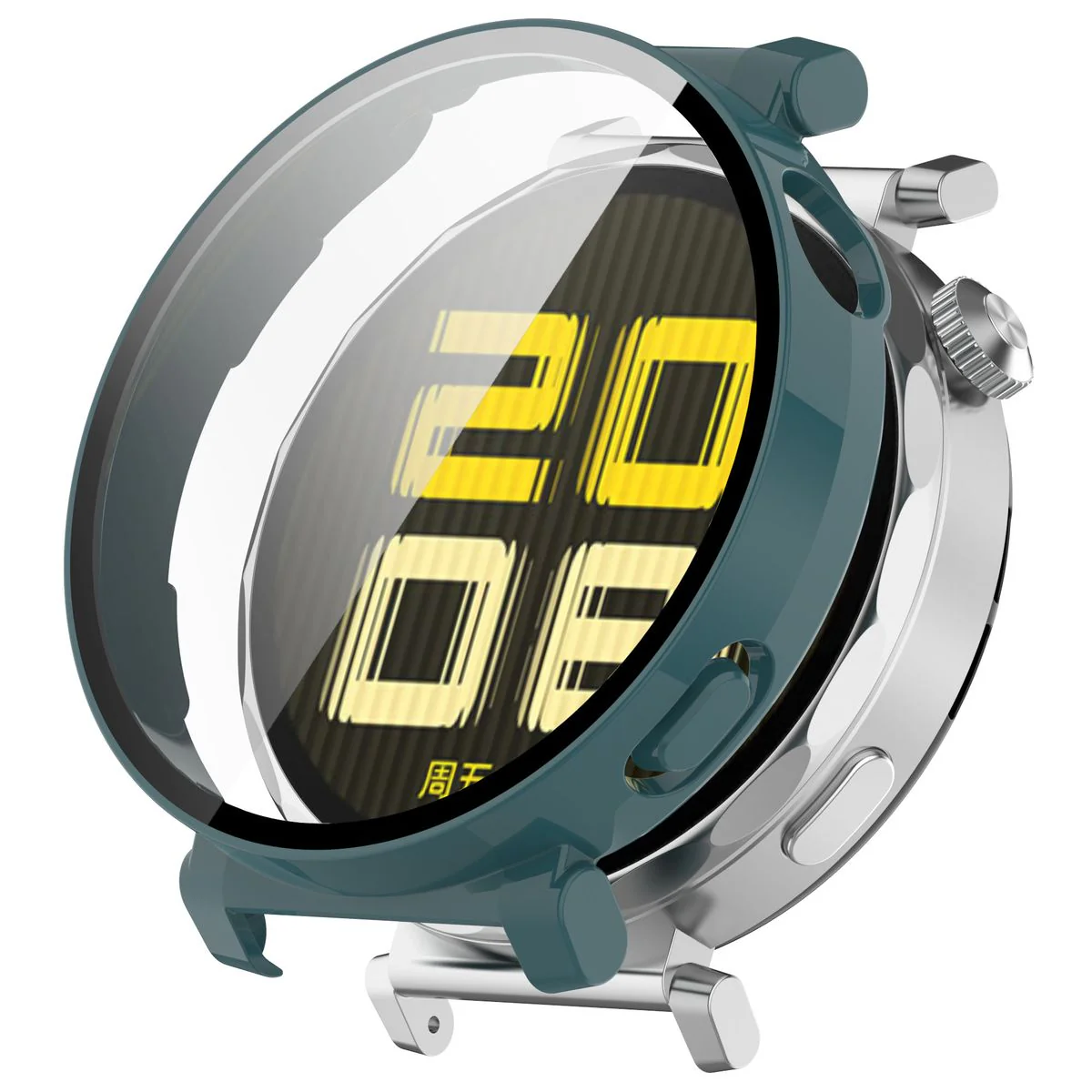 Schutzhülle mit Glas für Huawei Watch GT 5 Pro 42 mm, Bizon Case Watch Adamo, Grün - Image 4