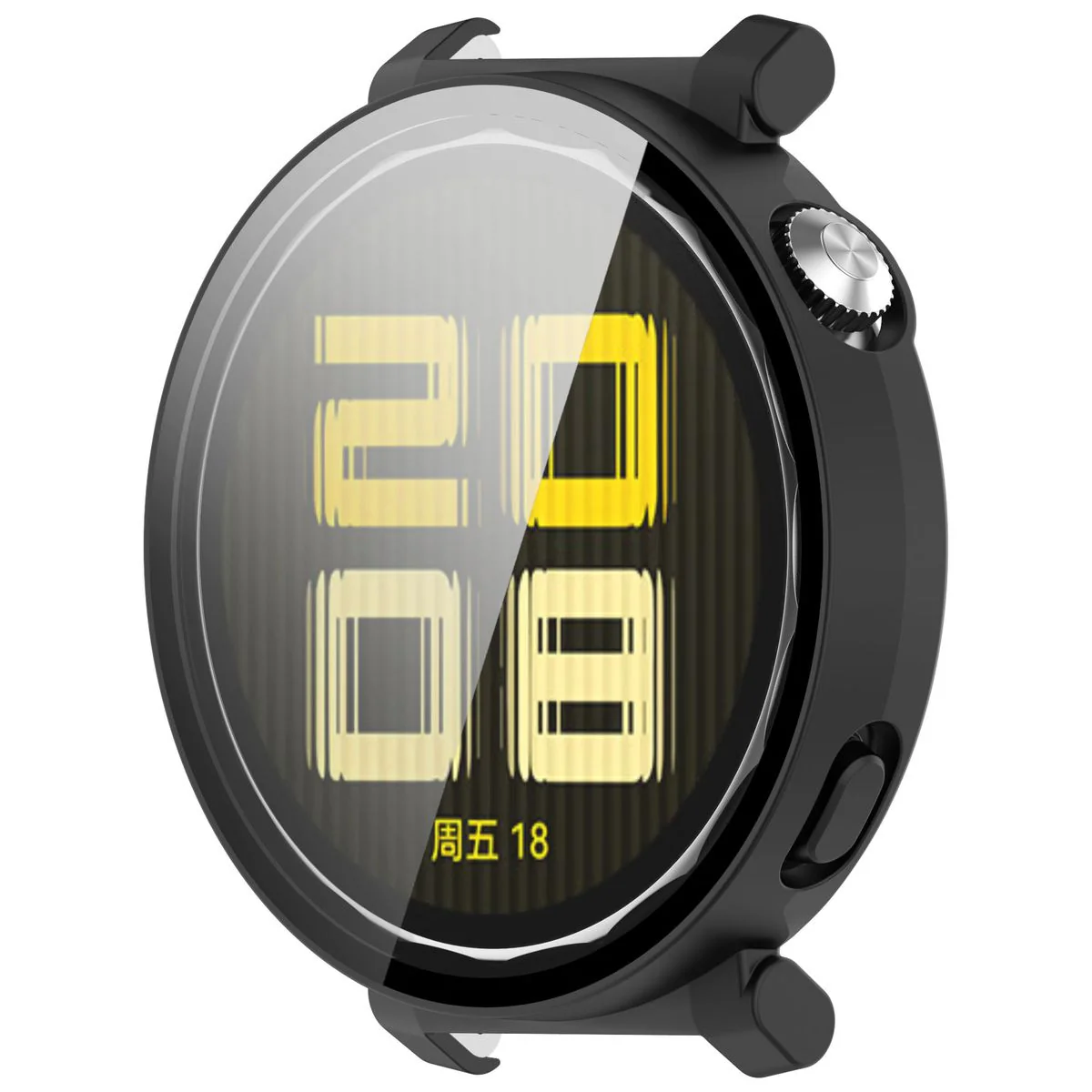 Schutzhülle mit Glas für Huawei Watch GT 5 Pro 42 mm, Bizon Case Watch Adamo, Mattes Schwarz - Image 5