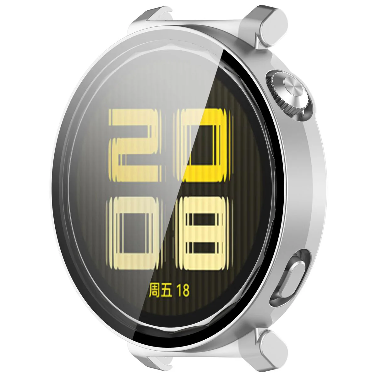 Schutzhülle mit Glas für Huawei Watch GT 5 Pro 42 mm, Bizon Case Watch Adamo, Satiniert Silbern - Image 5