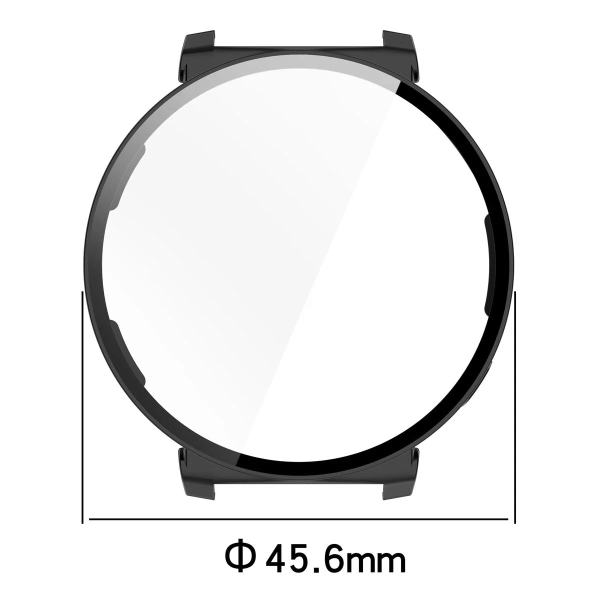 Schutzhülle mit Glas für Huawei Watch GT 5 Pro 42 mm, Bizon Case Watch Adamo, Schwarz - Image 2