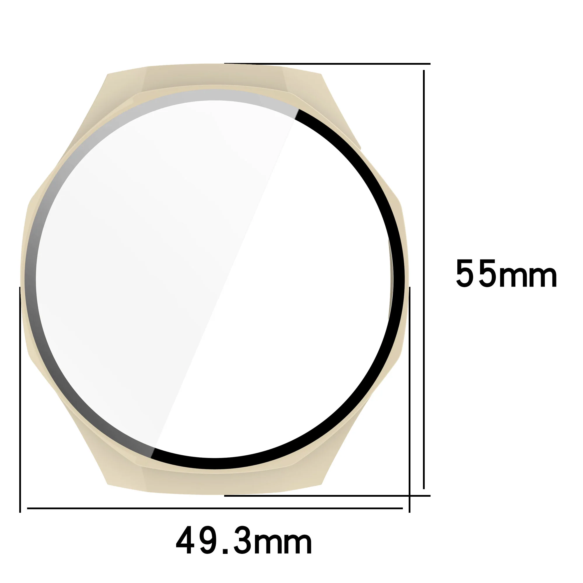 Schutzhülle mit Glas für Huawei Watch GT 5 Pro 46 mm, Bizon Case Watch Adamo, Beige - Image 2